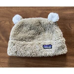 Patagonia Furry Friends Hat Fuzzy Bear Beanie Hat Brown Snow Hat
